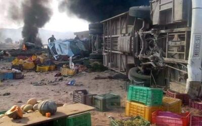 خمودة – القصرين إصطدام بين شاحنة وحافلة يسفر عن وفاة 16 شخصا واصابة ما لا يقل عن 85 آخرين